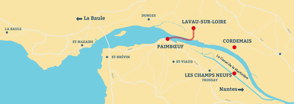 carte itinéraire Croisières sur l'estuaire de la Loire